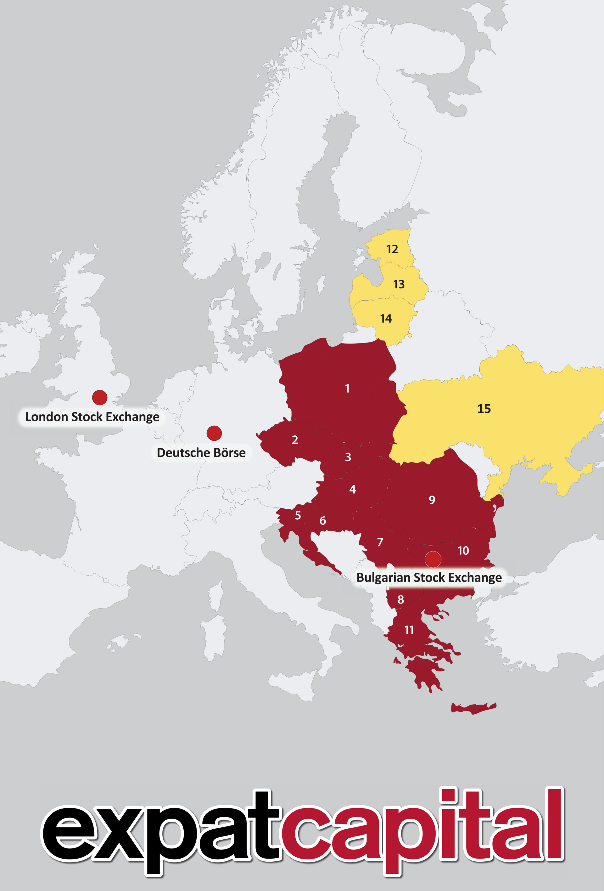 Countries in Central and Eastern Europe where ETFs on tne main local equity indices exist and are available to international investors throu